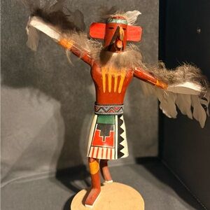 Vintage Hand-Painted Red Kachina Figurine Signed